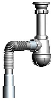 Сифон д/мойки AQUANT S1015 с выпуском 1 1/4 гибкая