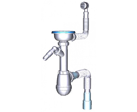 Сифон д/мойки AQUANT В00139-20 с выпуск кругл пере