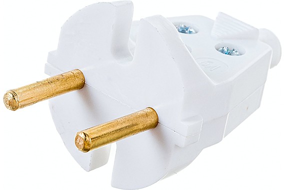 Вилка эл 6А 250В белая В6-001