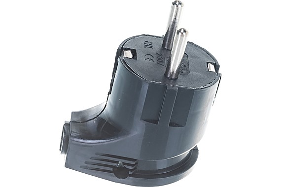 Вилка эл Универсал угловая 16А с/заземл черная 010