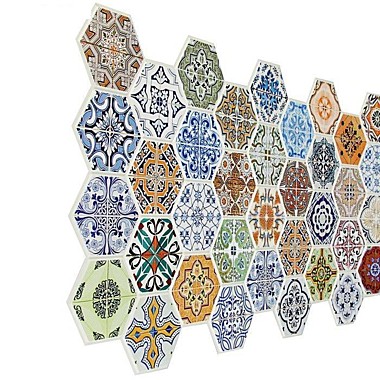 Панель  Граненый шестигранник мозайка 973*492