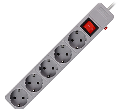 Фильтр сетевой 3м SMARTBUY 5гн с з/ш серый ПВС