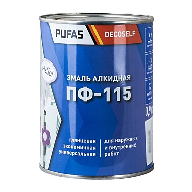 Эмаль  ПУФАС ПФ-115 красная 0,9кг